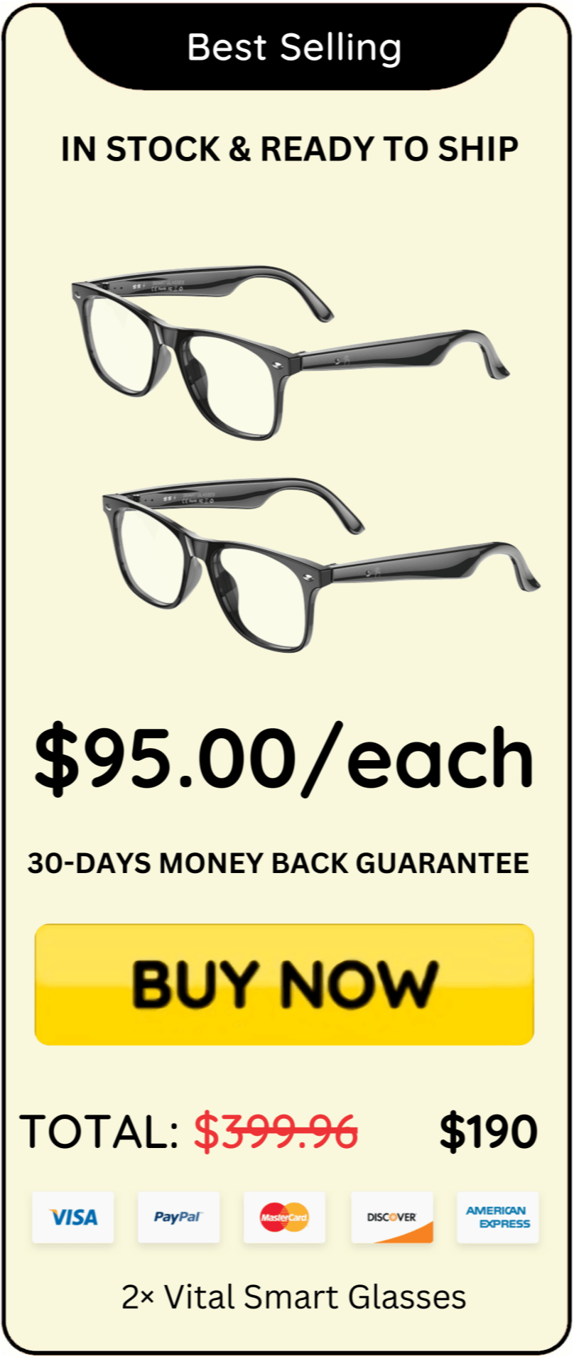 Vital Smart Glasses offer price 